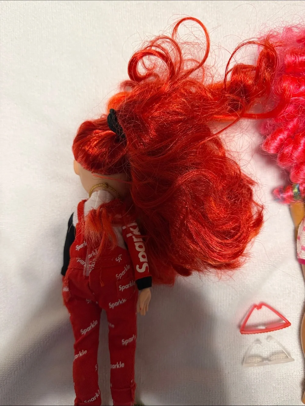 Pink & Multicolor Fashion Doll with Bright Hair and Play Accessories lot